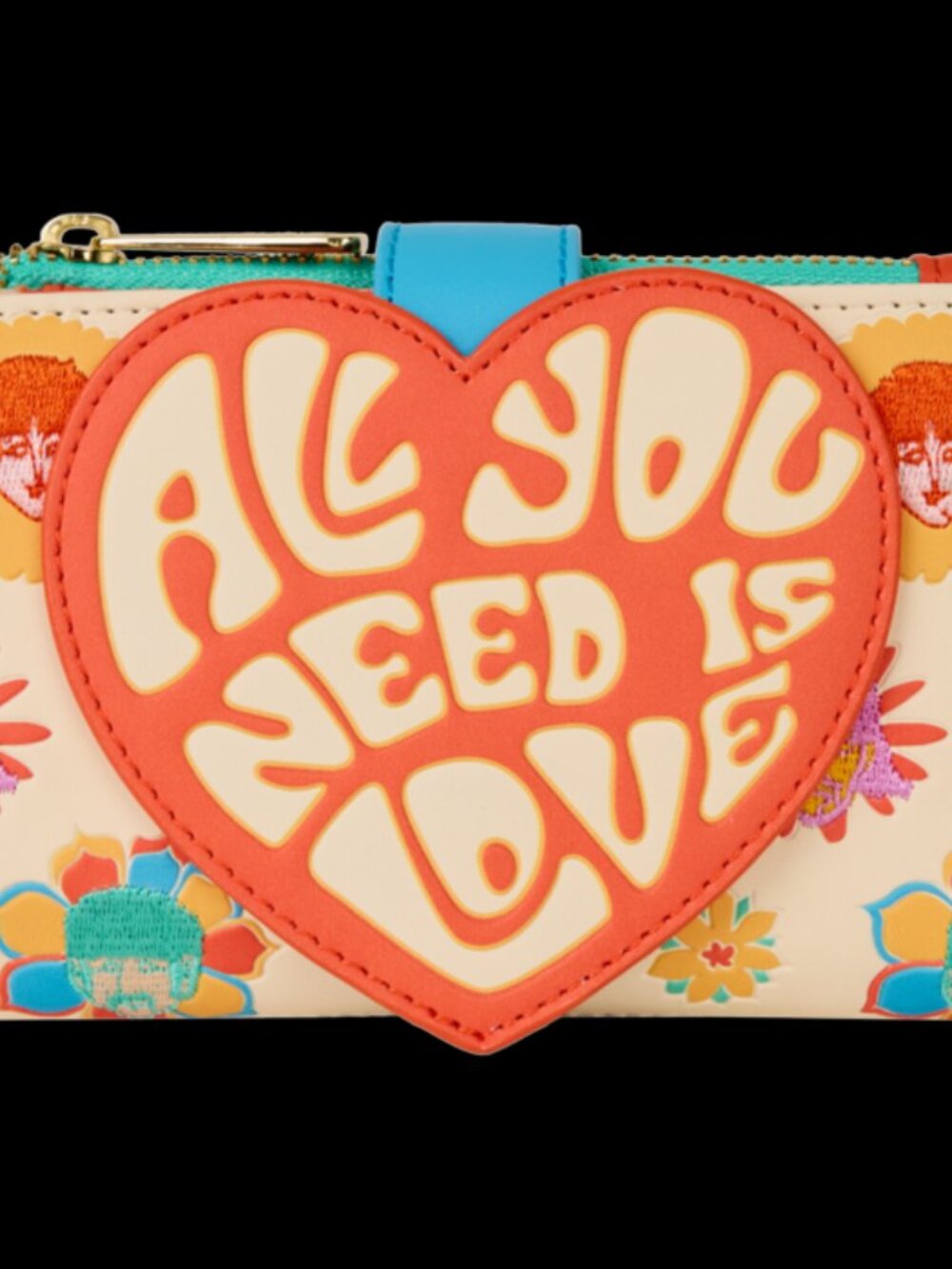The Beatles - All You Need is Love 4" Faux Leather Zip-Around Wallet